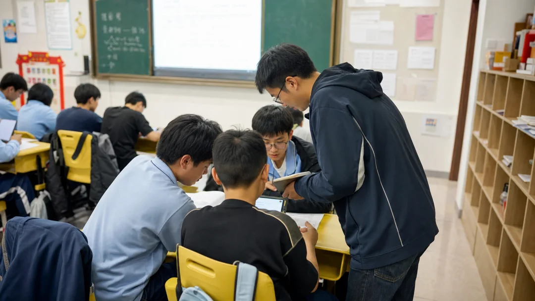 郑北一中教师在课堂中指导学生